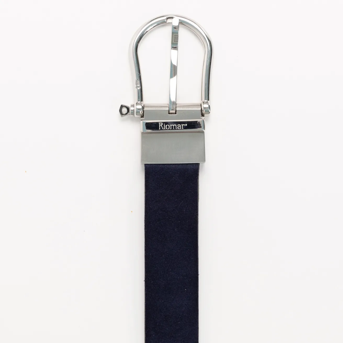 Riomar Reversible Belt: Stingray Grey / Navy Suede