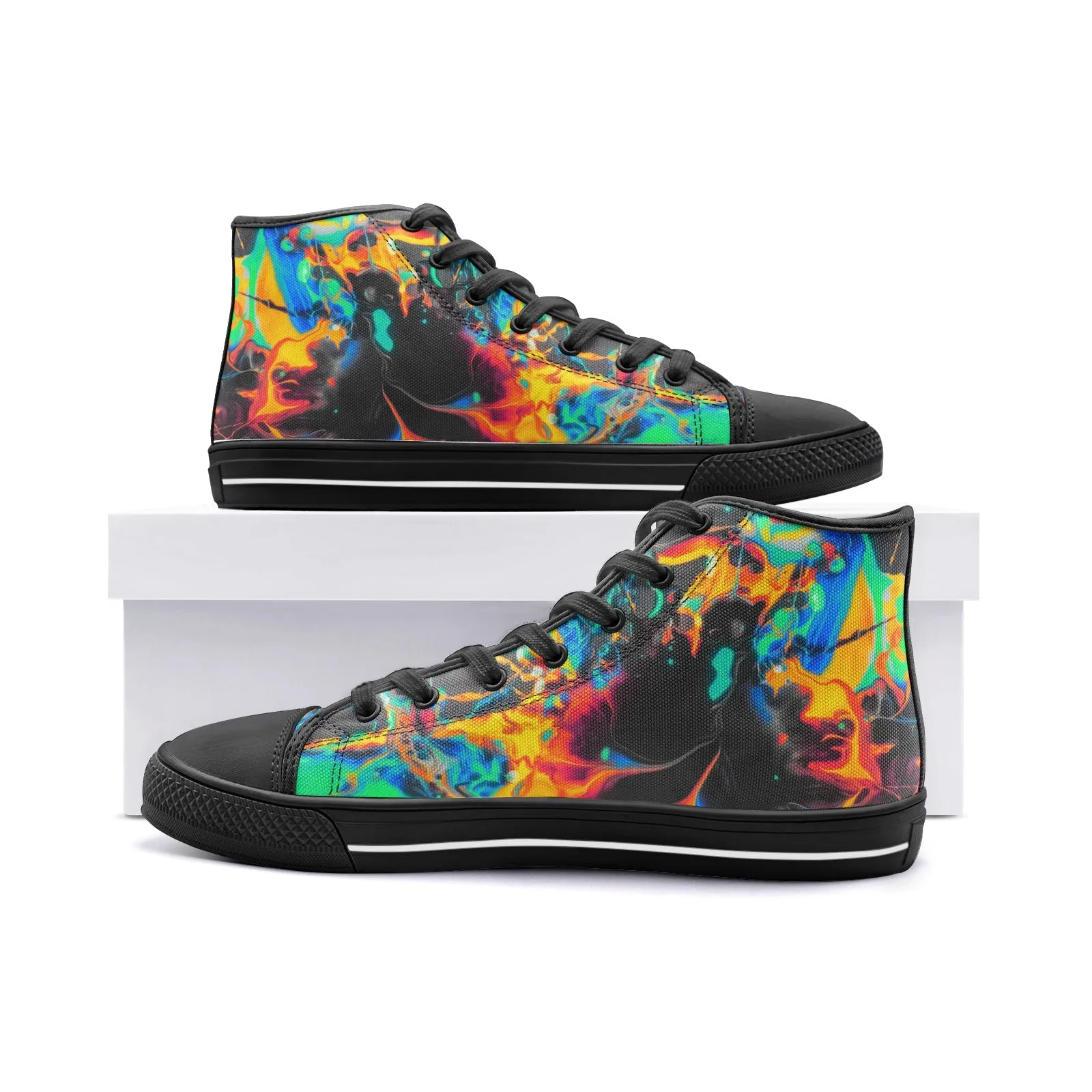 RIPTIDE Unisex High Top Canvas Shoes | GEOGLYSER