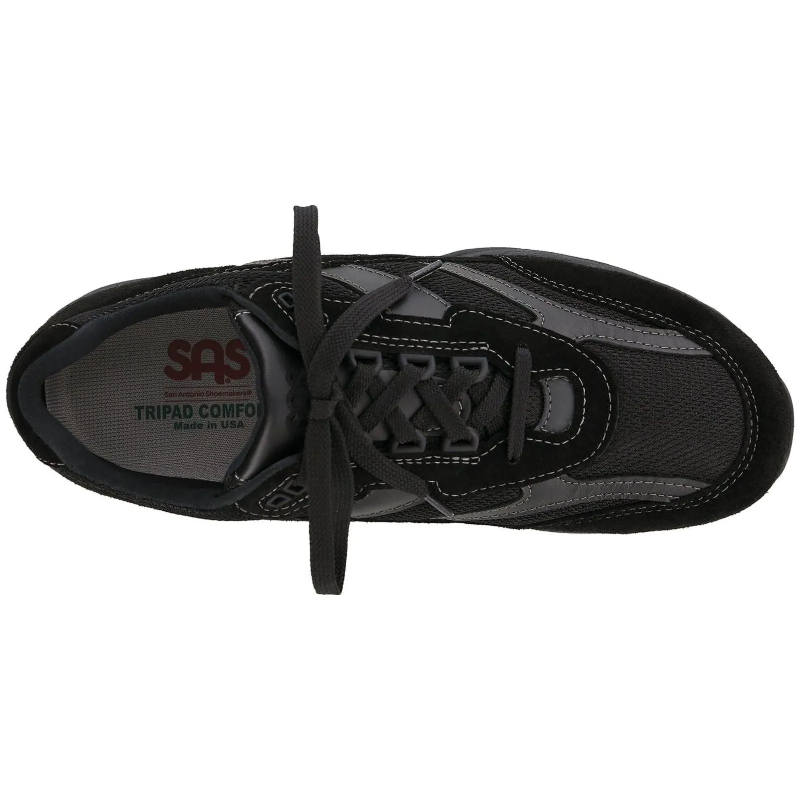 SAS Men's Journey Mesh Lace Up in Black Wide