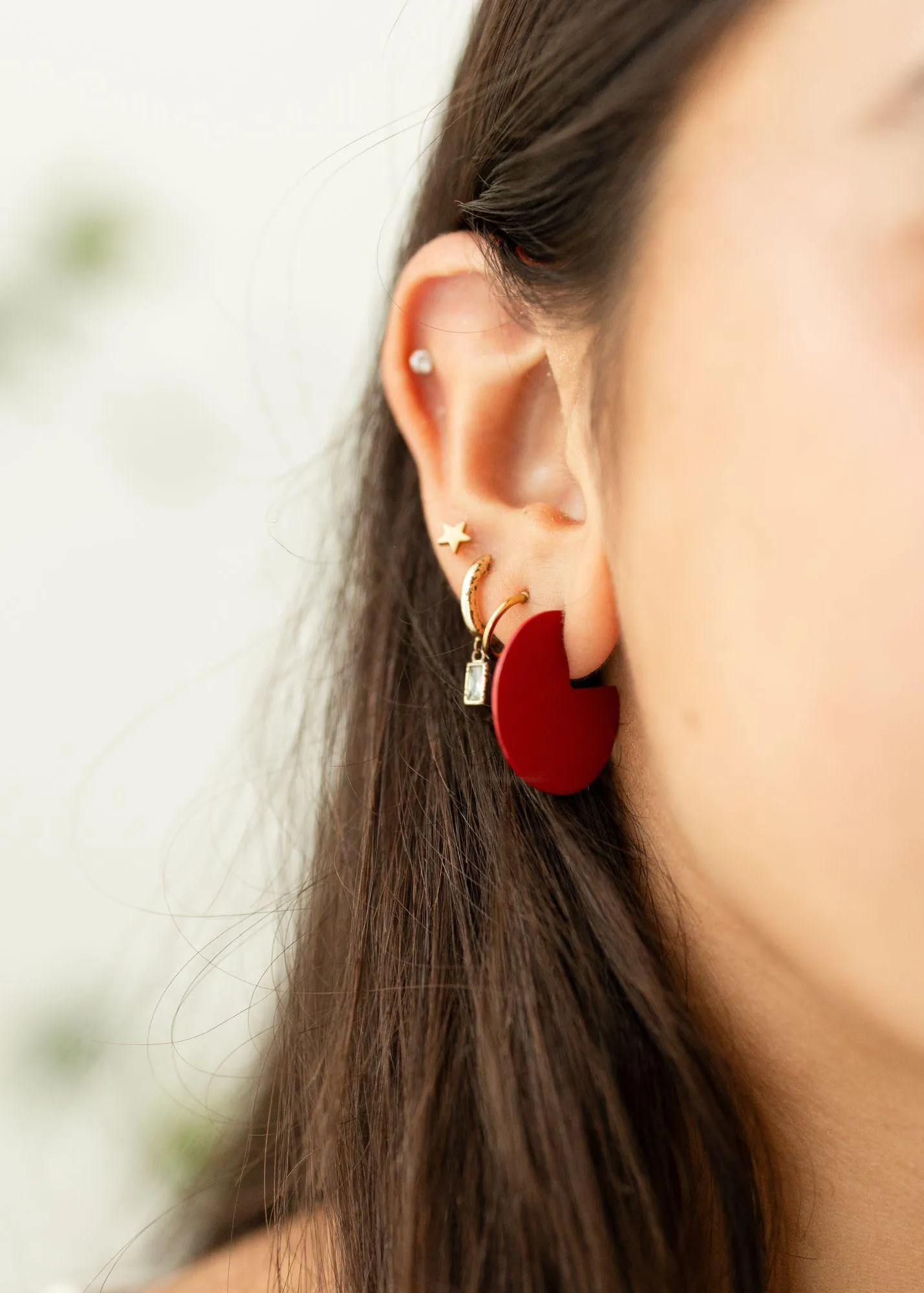 Scarlet Modern Disc Earrings