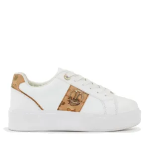 Scarpe Donna 1A Classe Alviero Martini Sneakers Bianche con Inserti Geo Classic e Logo 1C Oro 0257