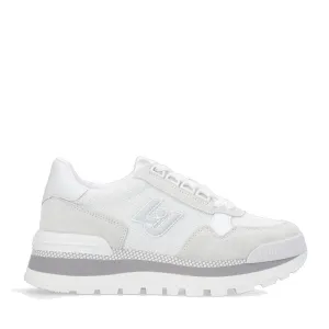 Scarpe Donna LIU JO Sneakers Amazing 16 in Suede e Brighty Mesh Bianco