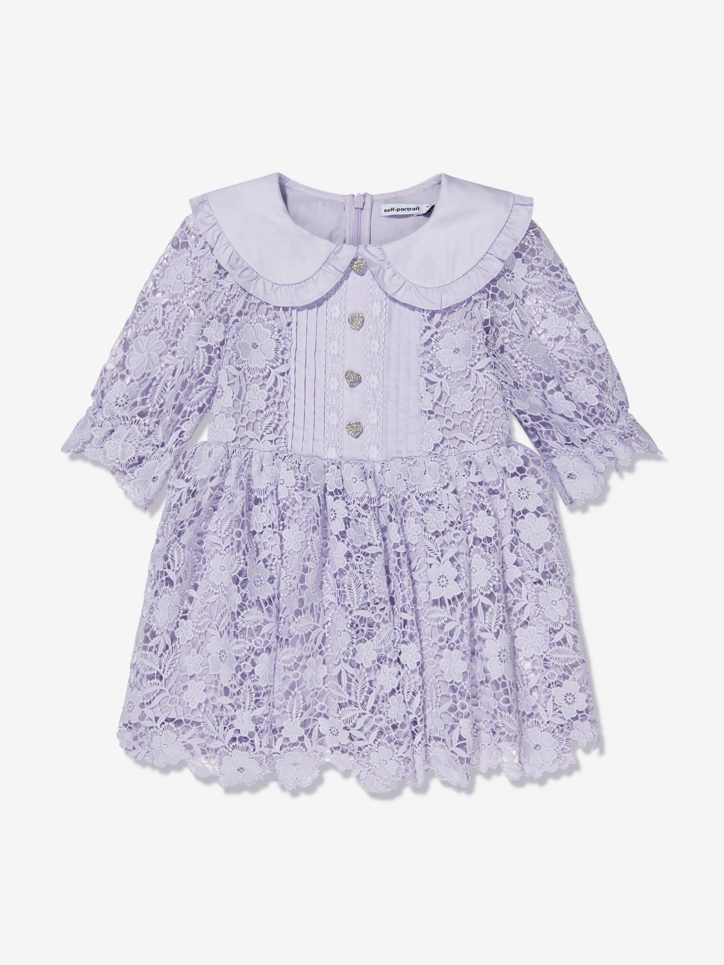 Self Portrait Girls Lace Mini Dress in Lilac