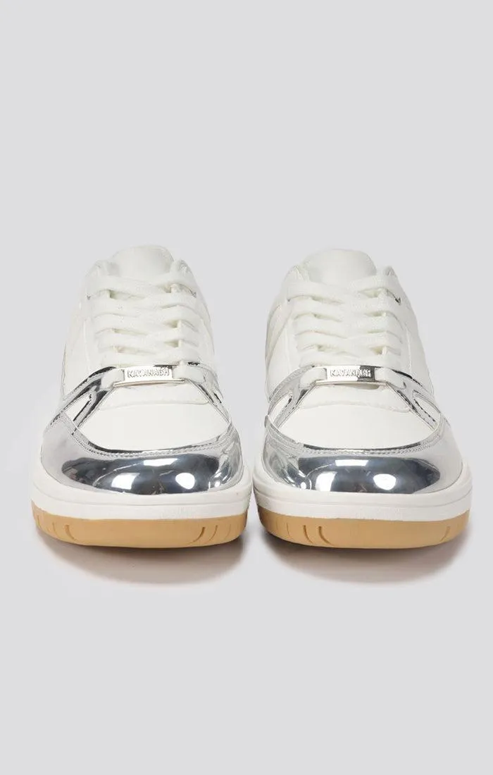 Silver Luxe Track Sneakers