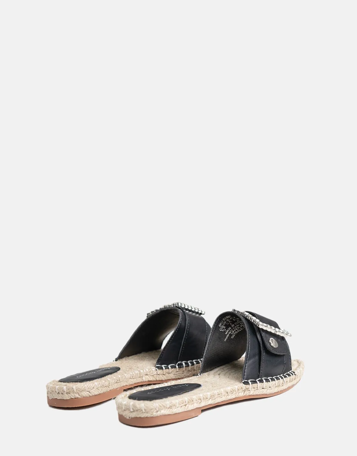 Sissy Boy Flat Espadrille Sandal Bling Buckle