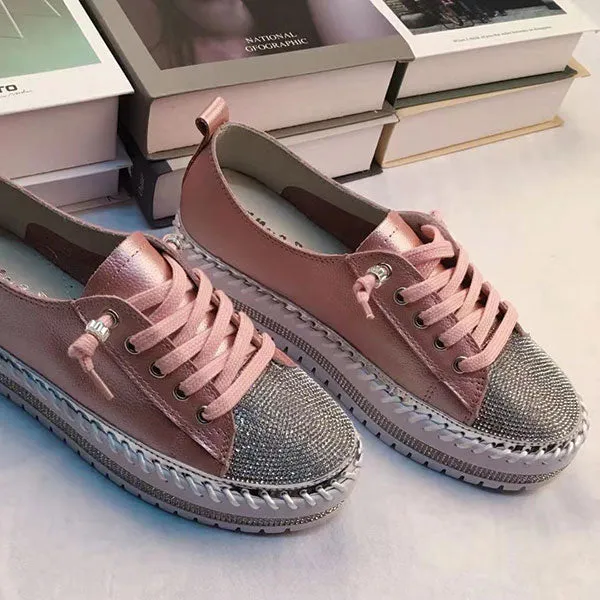 SKY leather crystal sneakers