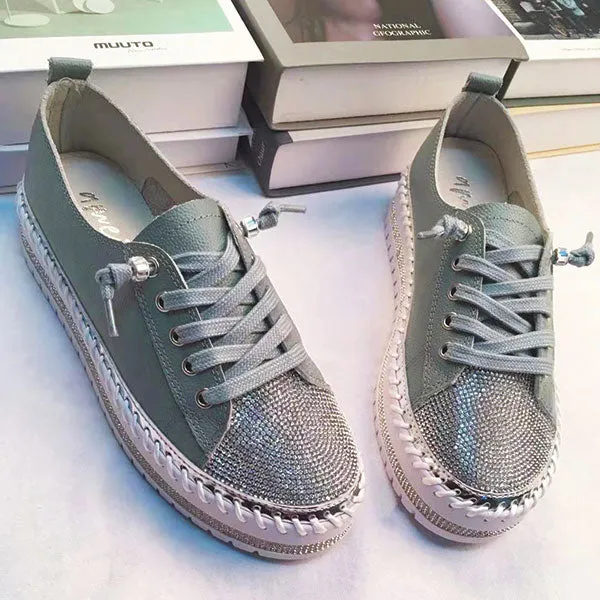 SKY leather crystal sneakers