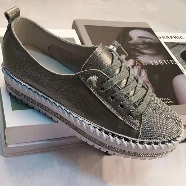 SKY leather crystal sneakers