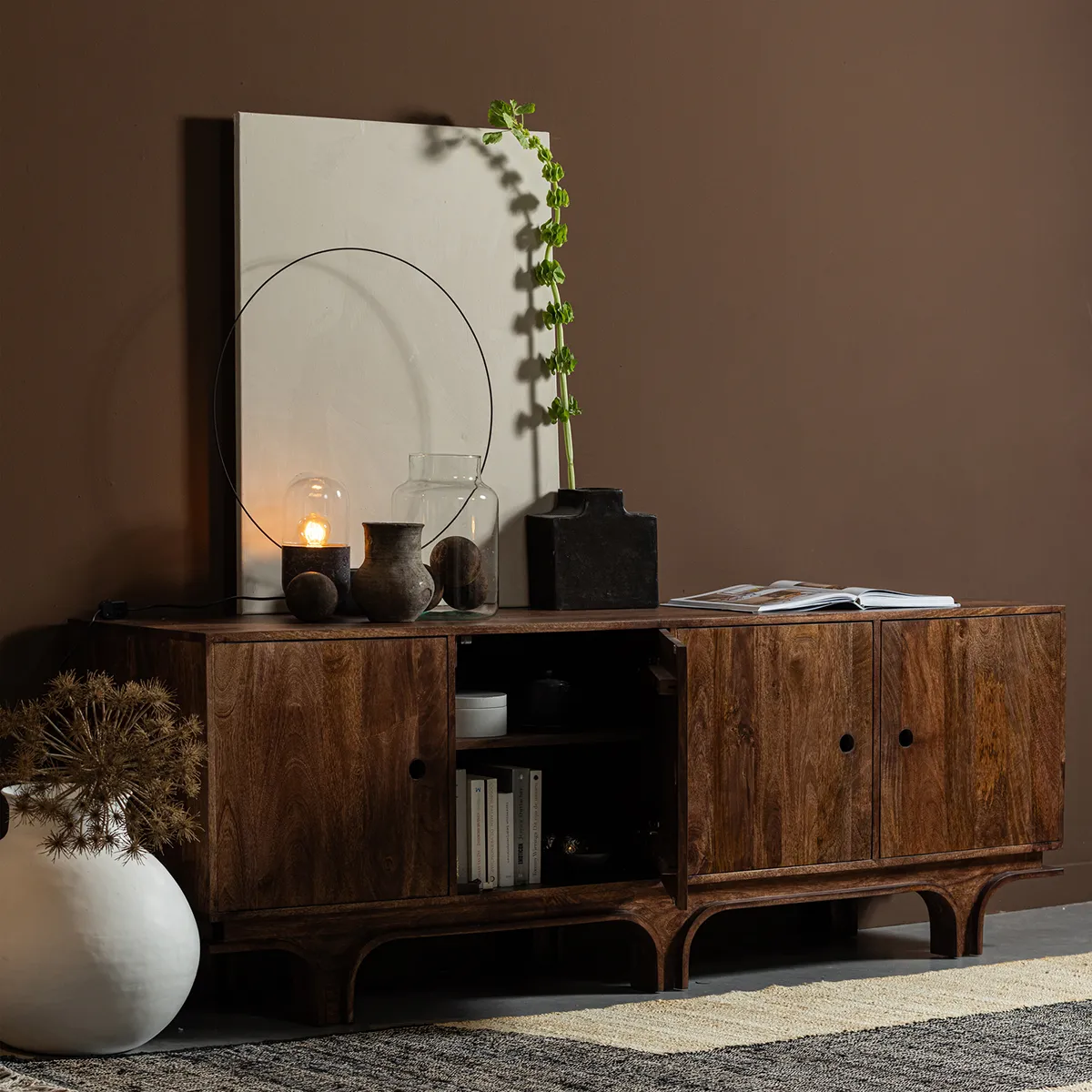 Staes Walnut Mango Wood Sideboard