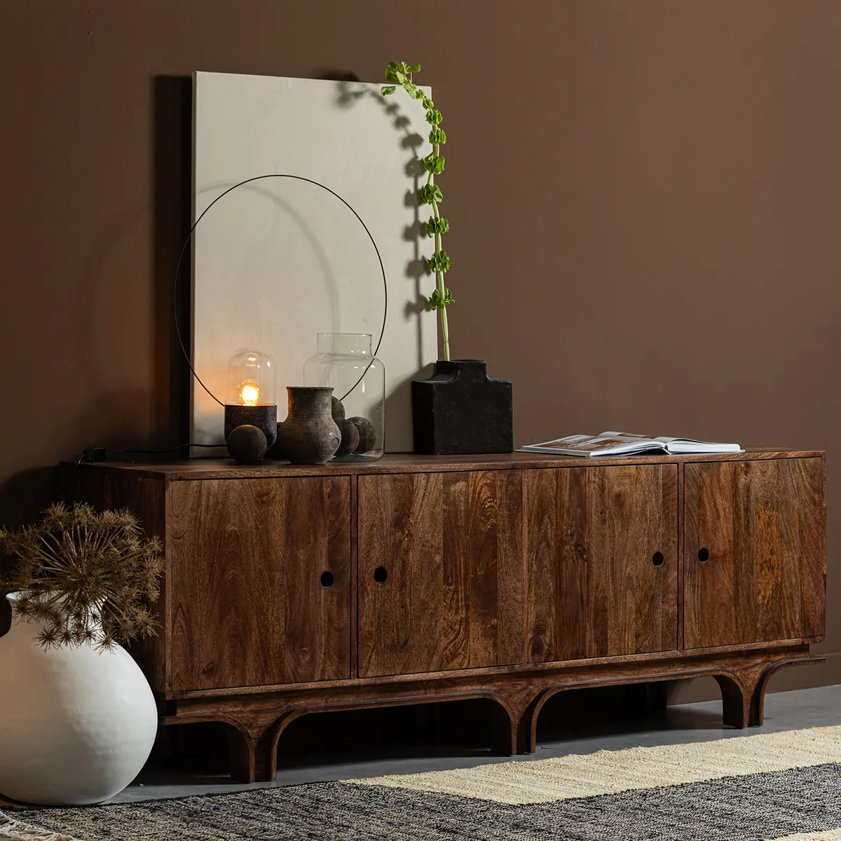 Staes Walnut Mango Wood Sideboard