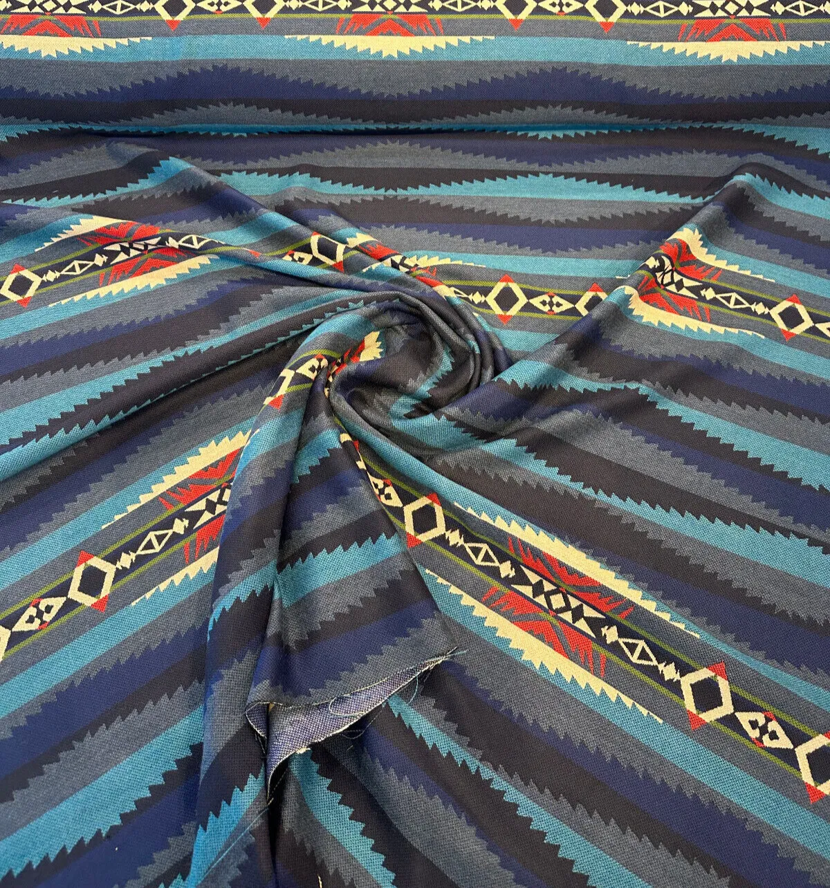 Sunbrella Lahaina Tribal Wave Tuquoise Sunbrella Outdoor Fabric By the yard