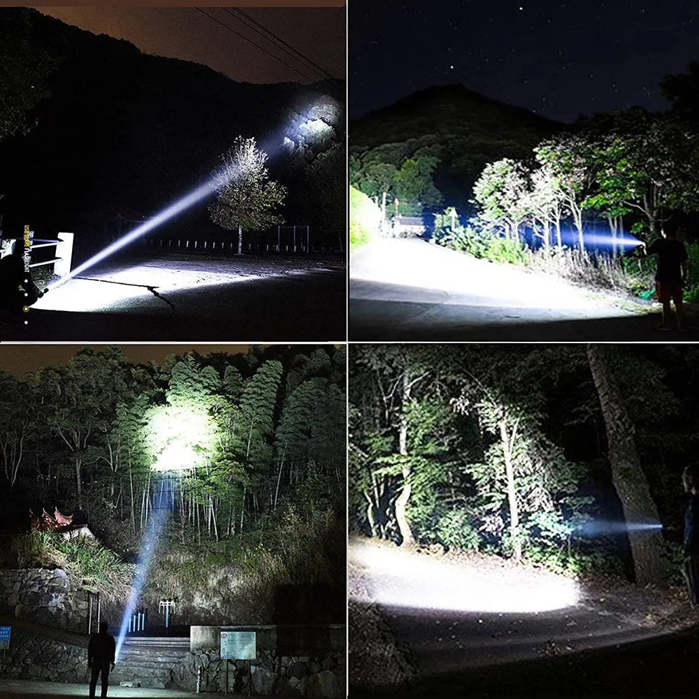 Super Bright Waterproof LED Flashlight 90000 High Lumens - USB Rechargeable