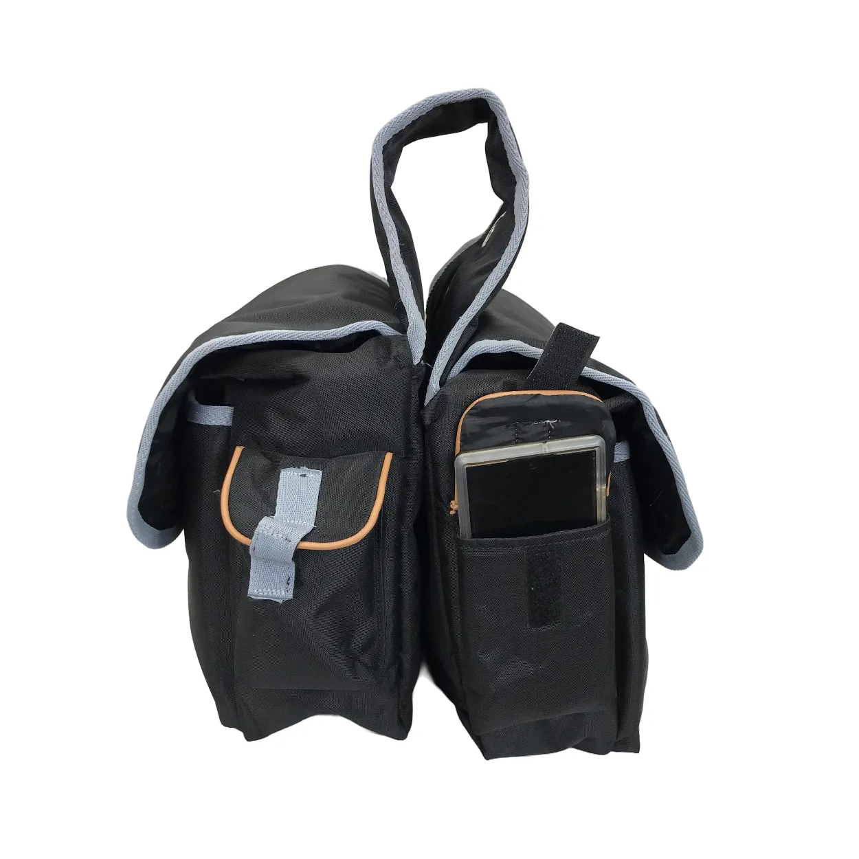 TAHOE PADDED TRIPLE LAYER 1200D NYLON SADDLE BAGS FOR TRAIL RIDING 1 YEAR WARRANTY WITH 2 POCKETS FOR WATER BOTTLES