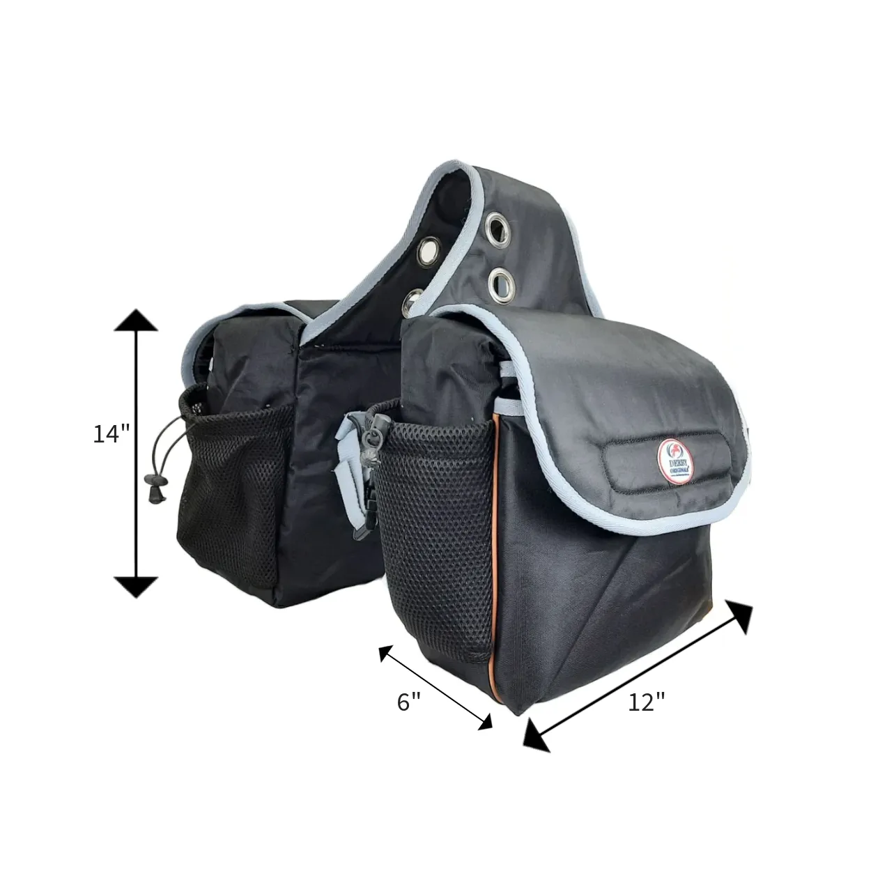 TAHOE PADDED TRIPLE LAYER 1200D NYLON SADDLE BAGS FOR TRAIL RIDING 1 YEAR WARRANTY WITH 2 POCKETS FOR WATER BOTTLES