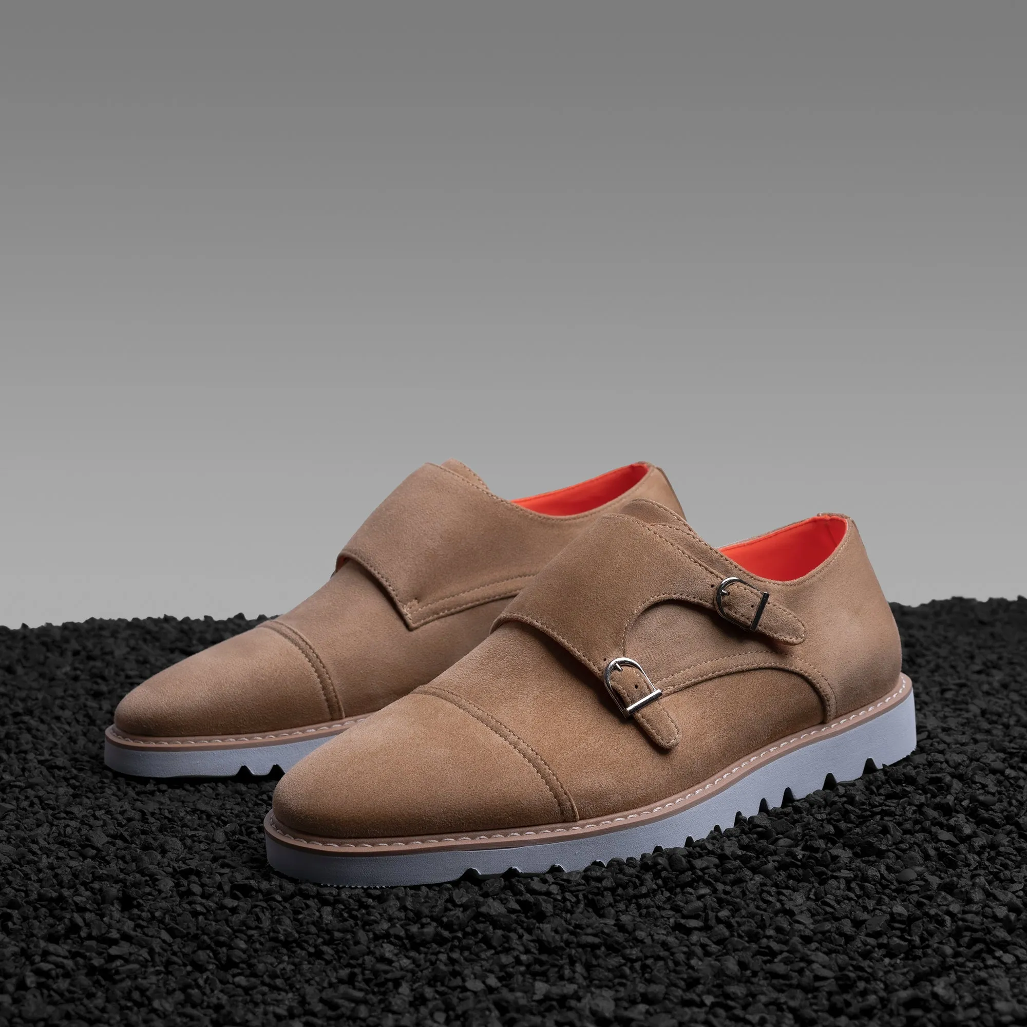 The Freshman S TAYNO Suede Double Monk Strap Oxford Sneaker