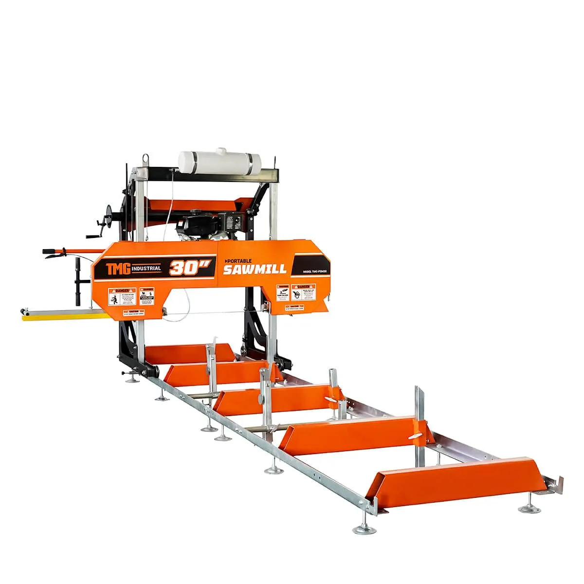 TMG Industrial 30" Portable Sawmill, 14 HP Kohler Engine, 28" Board Width, 12' Log Length, 14.5' Track Bed, TMG-PSM30