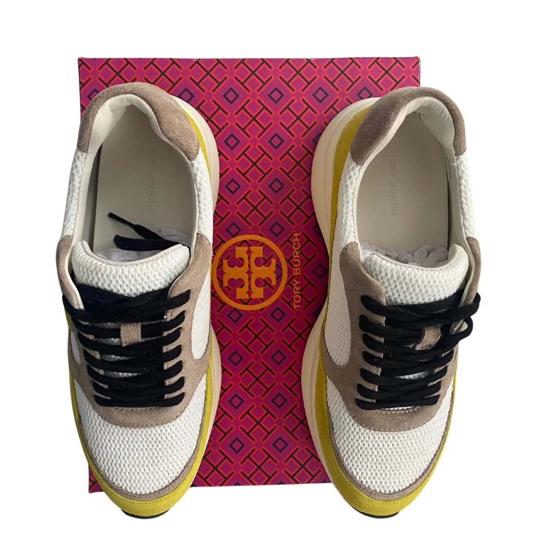 TORY BURCH Kick Trainers Runners Sneakers White Multi SIZE 41