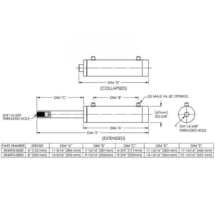 Trail-Gear Hydro Assist Ram (2.25” Bore)