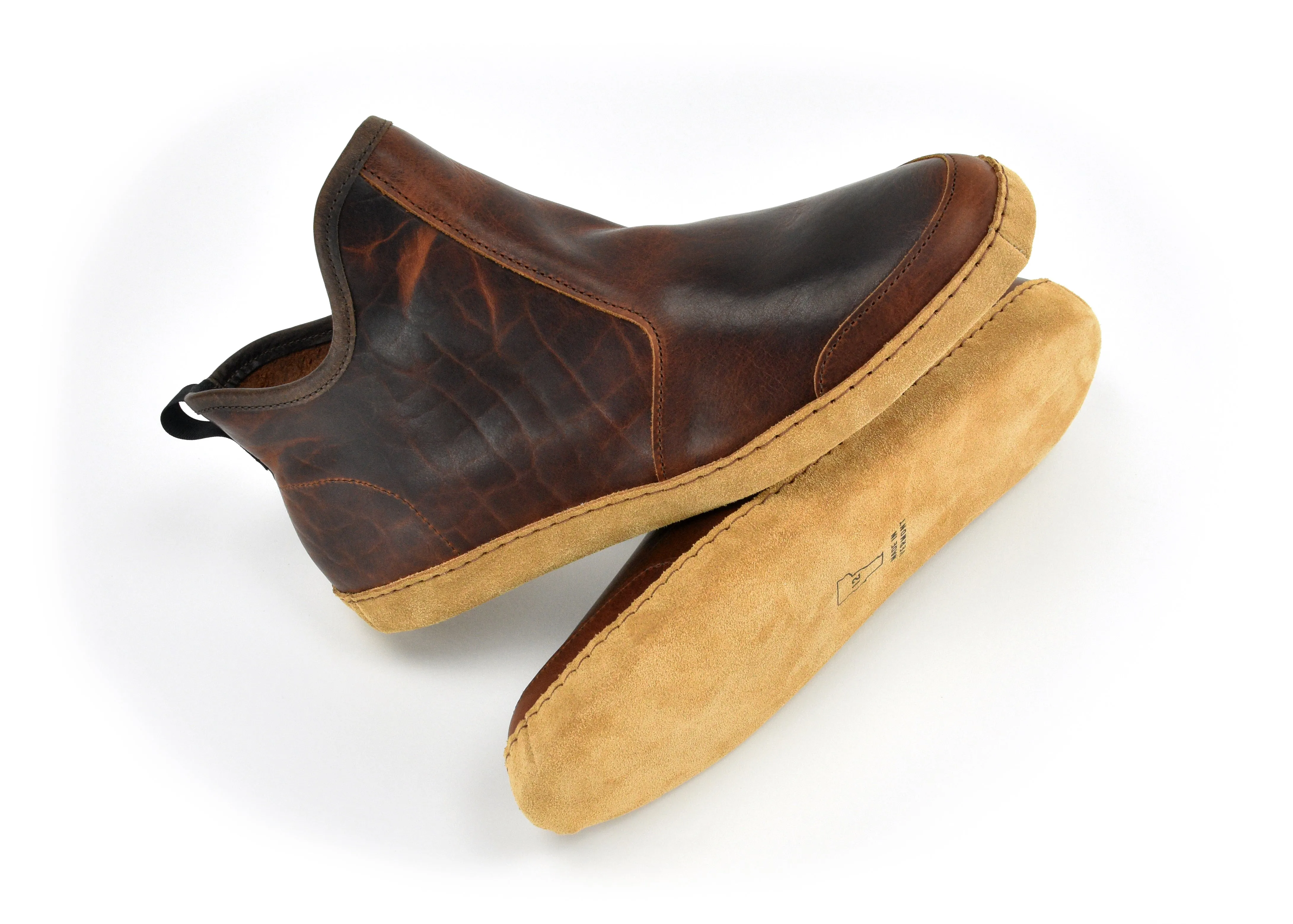 Vermont House Shoes®: Hi-Top - Tobacco Bison