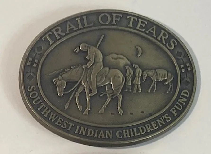 Vintage Metal Belt Buckle, Trail of Tears, Heavy Duty, Quality, Made in USA, For Belts, Fashion