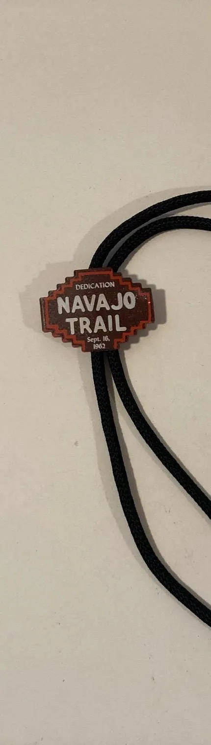 Vintage Metal Bolo Tie, Nice Dedication 1962 Navajo Trail, Native Design, Nice Western Design, 1 3/4" x 1 1/3", Quality, Heavy Duty