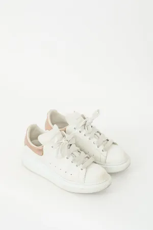 White & Bronze Leather Oversized Sneaker