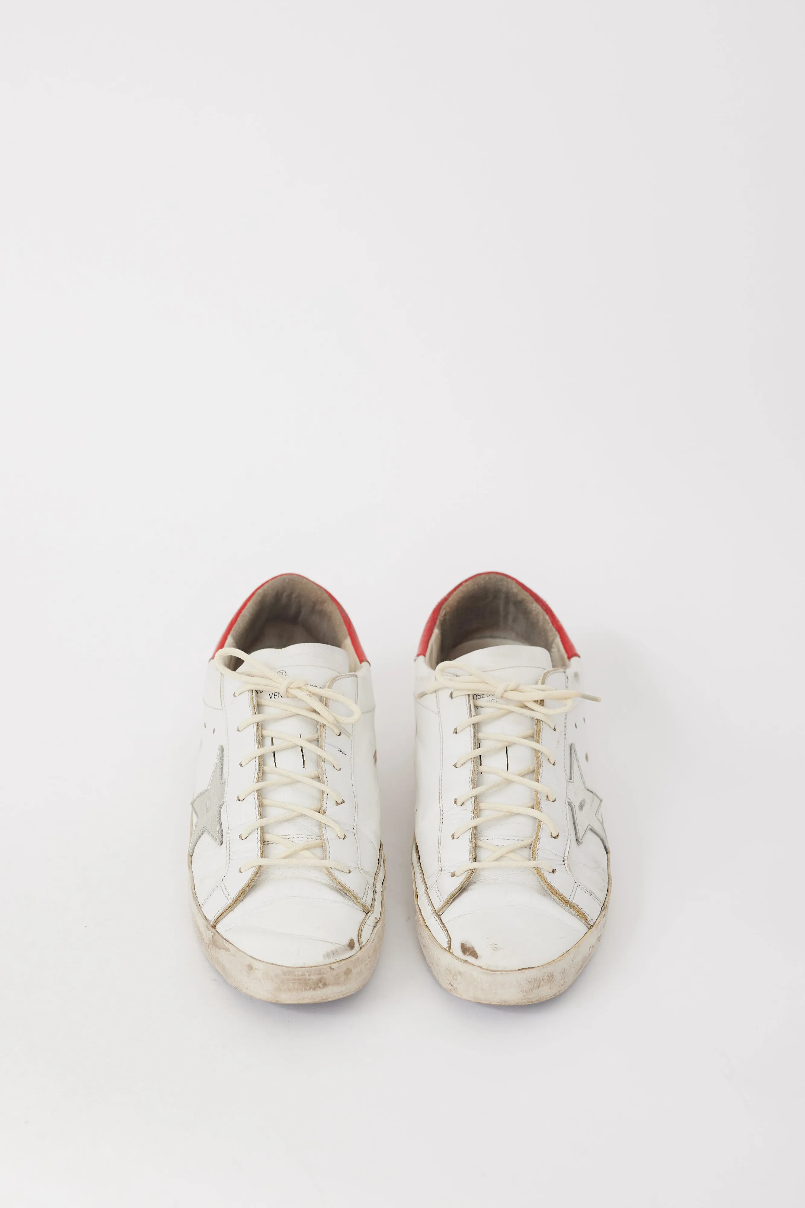 White & Red Leather Superstar Sneaker