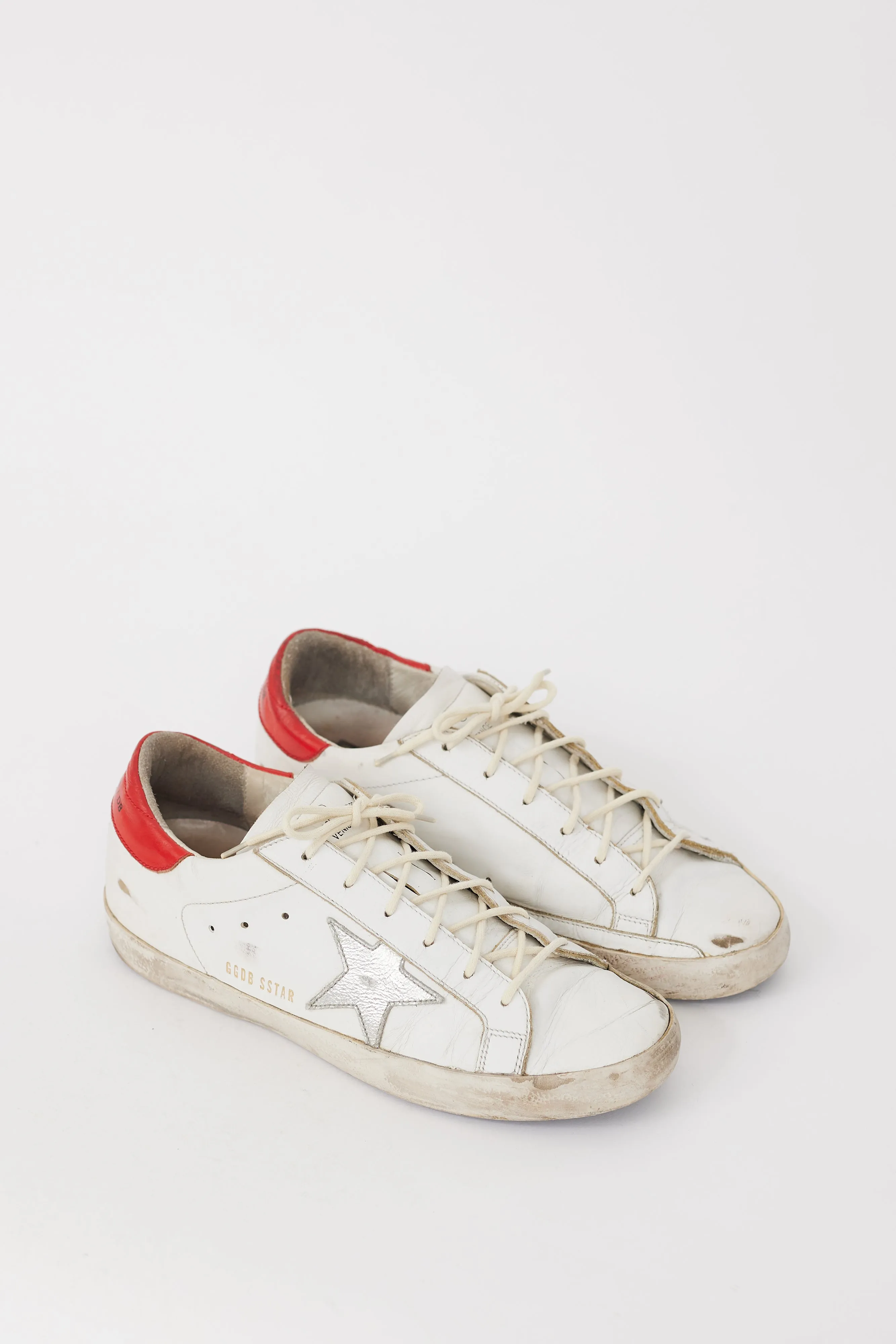 White & Red Leather Superstar Sneaker